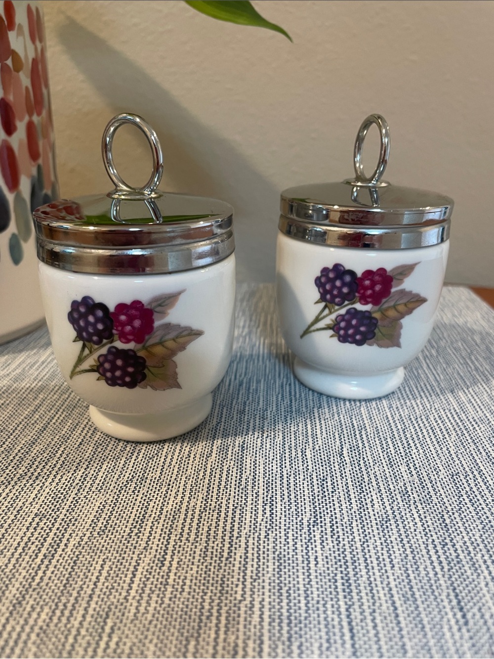 Vintage Royal Worcester Evesham Egg Coddlers – Set of 2 – Made in England